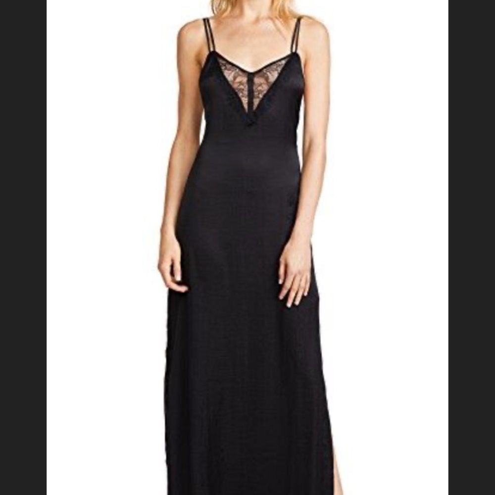 Capulet beautiful black long silky slip dress. Size XS/P